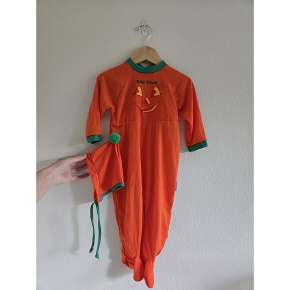 6-9 Month Vintage Oshkosh B’gosh Halloween Pumpkin Outfit With Hat - Picture 5 of 5